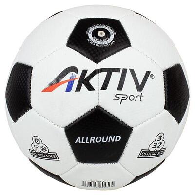 Piłka nożna Aktivsport ALLROUND biało-czarna, rozmiar: 3.
