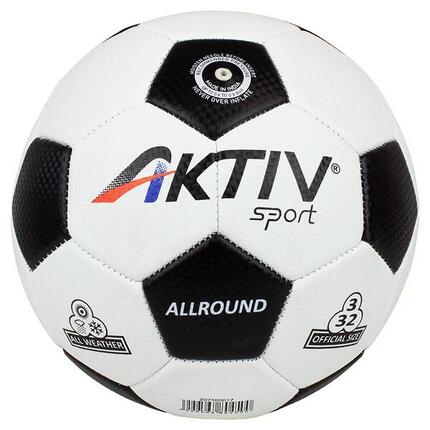 Piłka nożna Aktivsport ALLROUND biało-czarna, rozmiar: 3.