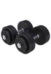 KIT HALTÈRES COURT DE 30KG AVEC DISQUES PLASTIQUES | MUSCULATION | 30MM/31MM