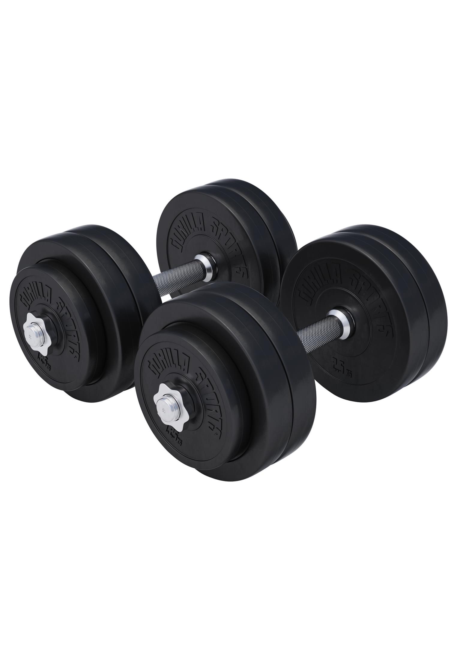 GORILLA SPORTS Kit Mancuenras Gorilla Sports 30Kg  Diámetro 30/31 mm