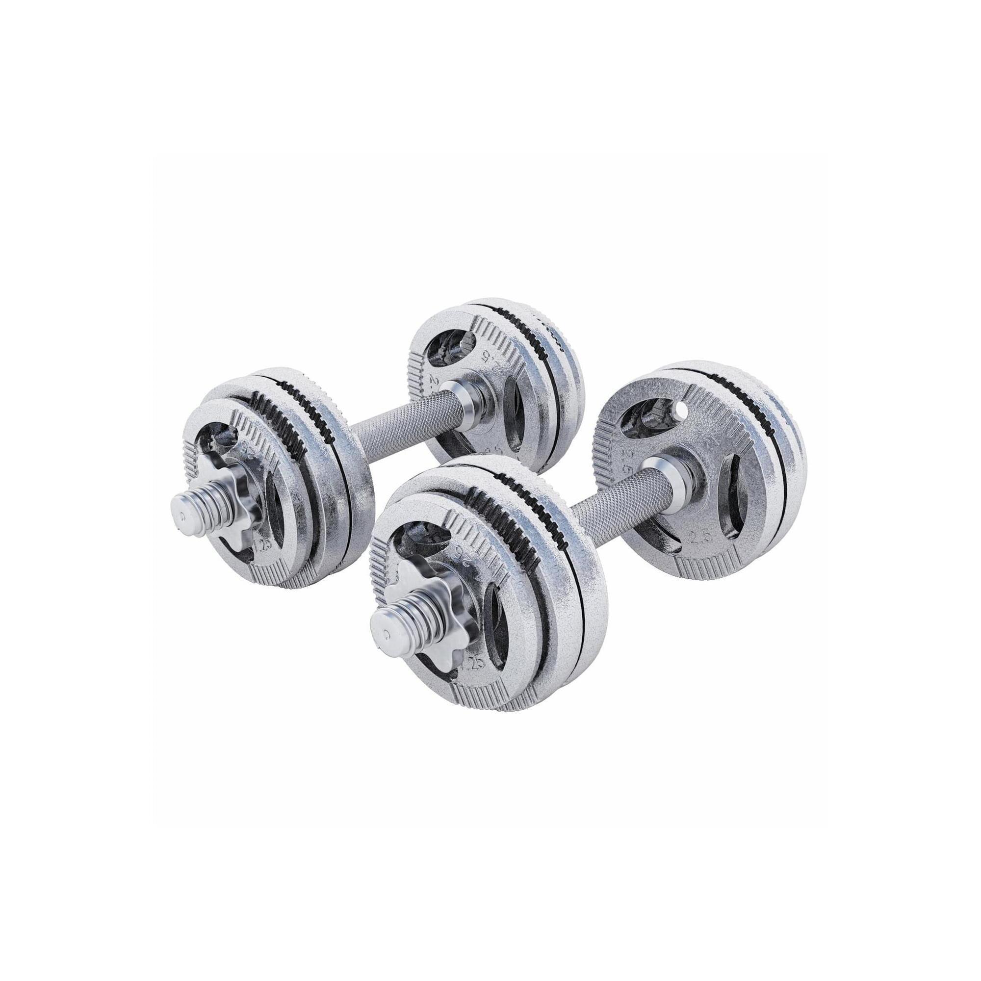 Gorilla Sports - Kit Haltères Courts 30 Kg Disques En Fonte Avec Poignées | Musculation | 30mm/31 - Haltère - Gris - 20-30 Kg - Decathlon