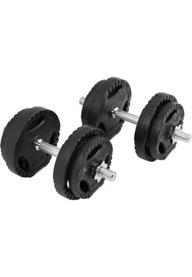 KIT HALTÈRES COURT 20KG AVEC DISQUES PLASTIQUES GRIP | MUSCULATION | 30MM/31MM