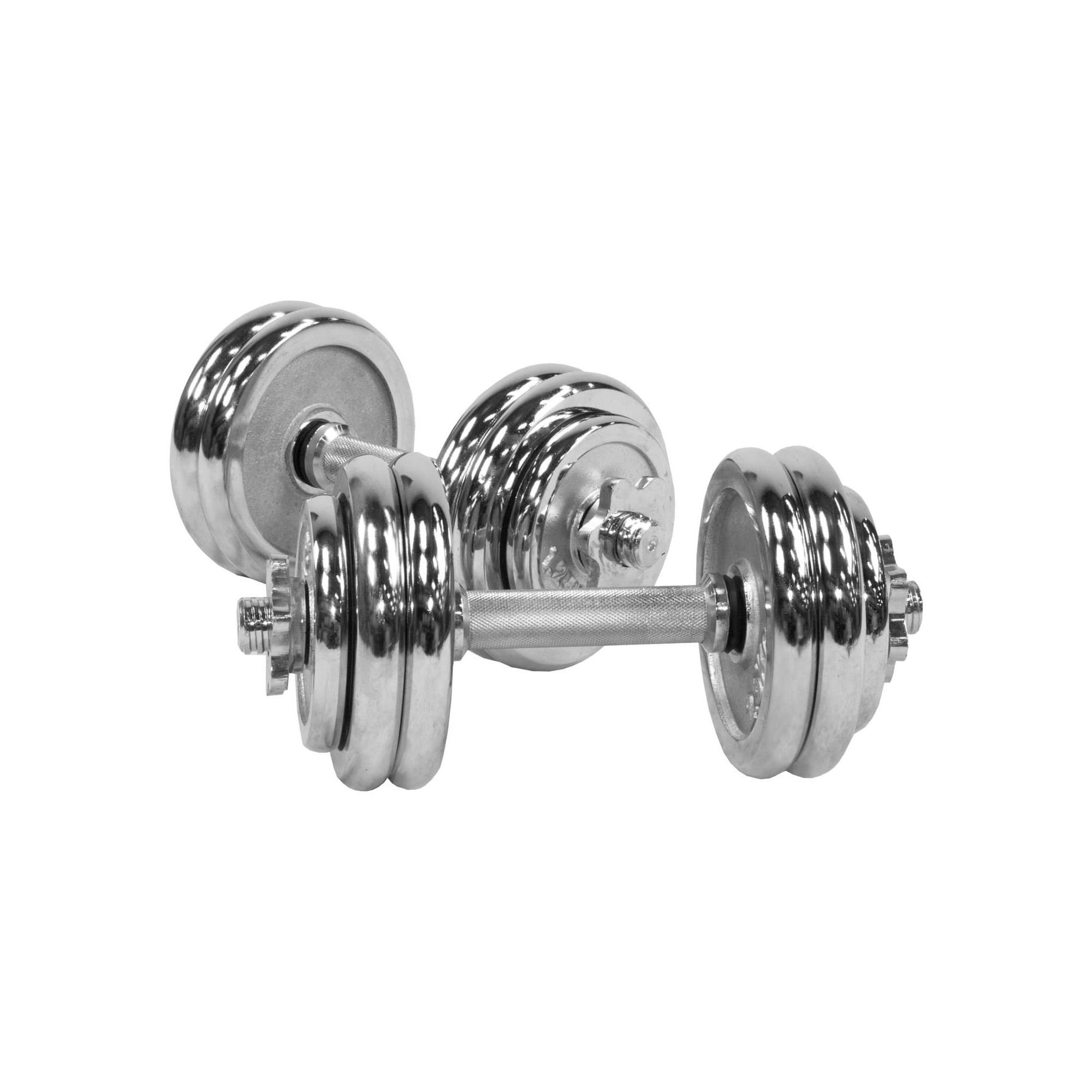 Gorilla Sports - Kit Haltères Court De 30 Kg Avec Disques Chromés | Musculation | 30mm/31mm - Haltère - Gris - 20-30 Kg - Decathlon