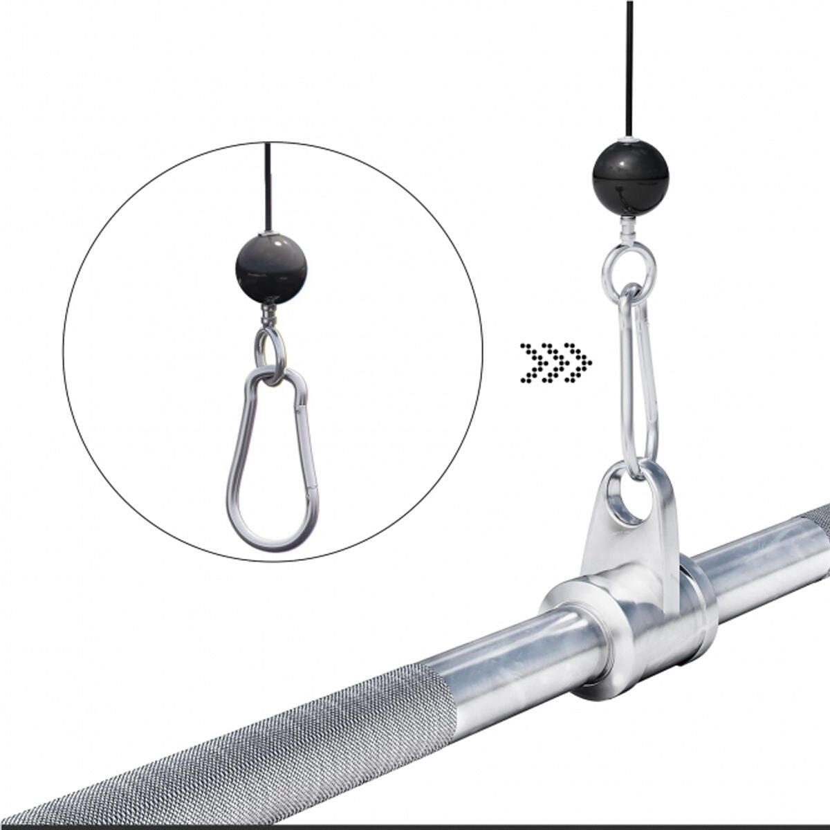 BARRE DE TRACTION DROITE AVEC ARTICULATION PIVOTANTE | ACCESSOIRE MUSCULATION 3/7