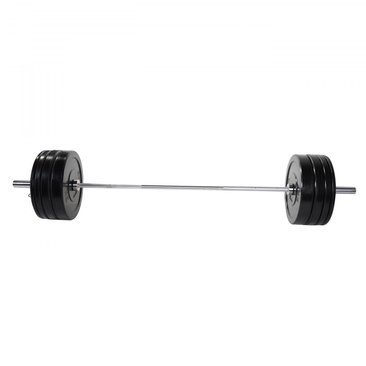 SET D'HALTERE OLYMPIQUE SEMI PRO AVEC POIDS BUMPER 140 KG | MUSCULATION 2/7