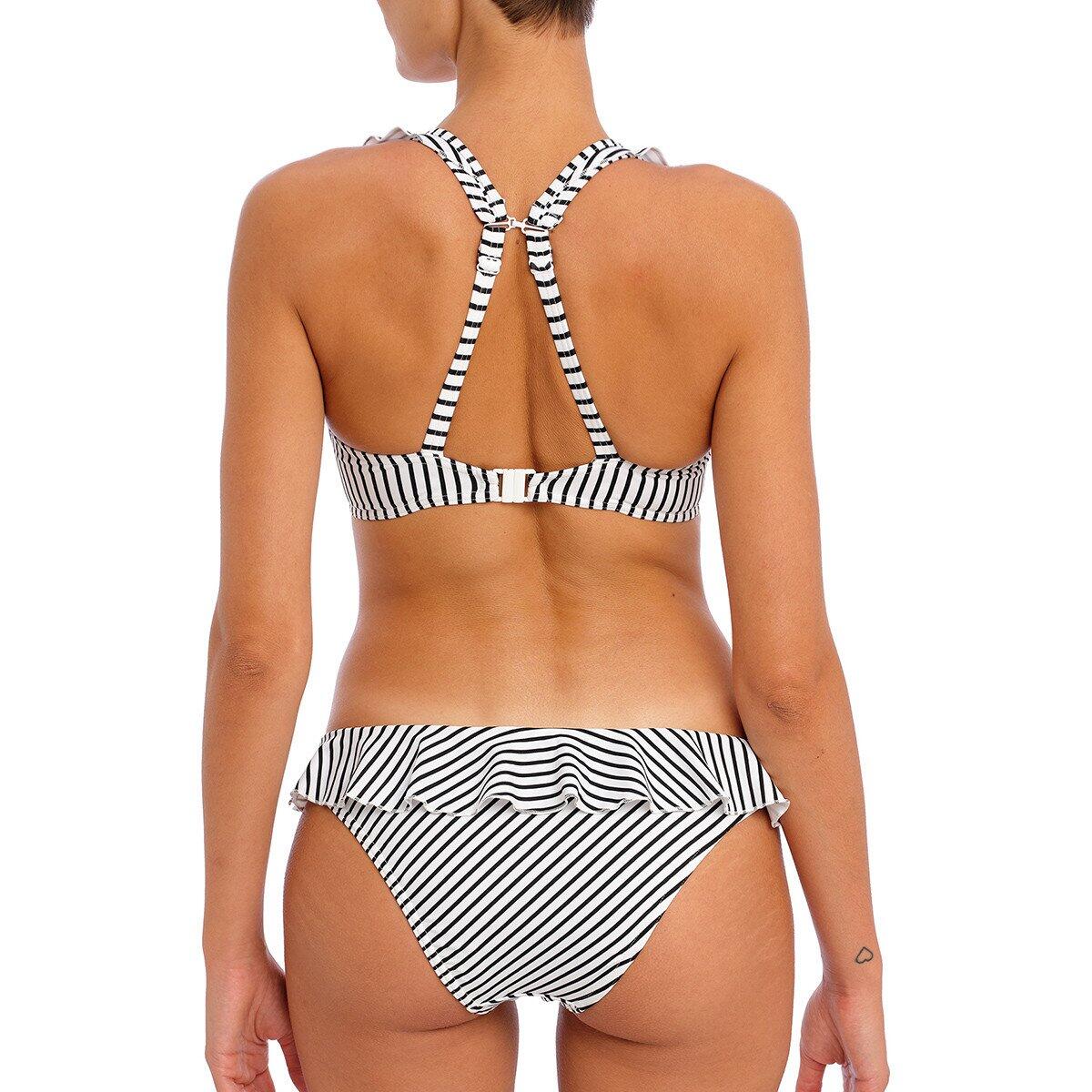 Haut de maillot rayé décolleté plongeant à volant Jewel cove 4/6