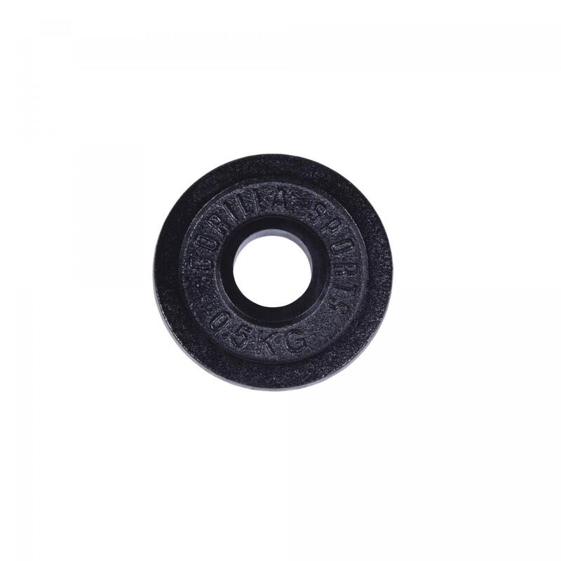 GORILLA SPORTS Hantelscheibe Guss Schwarz 1,25-30 KG