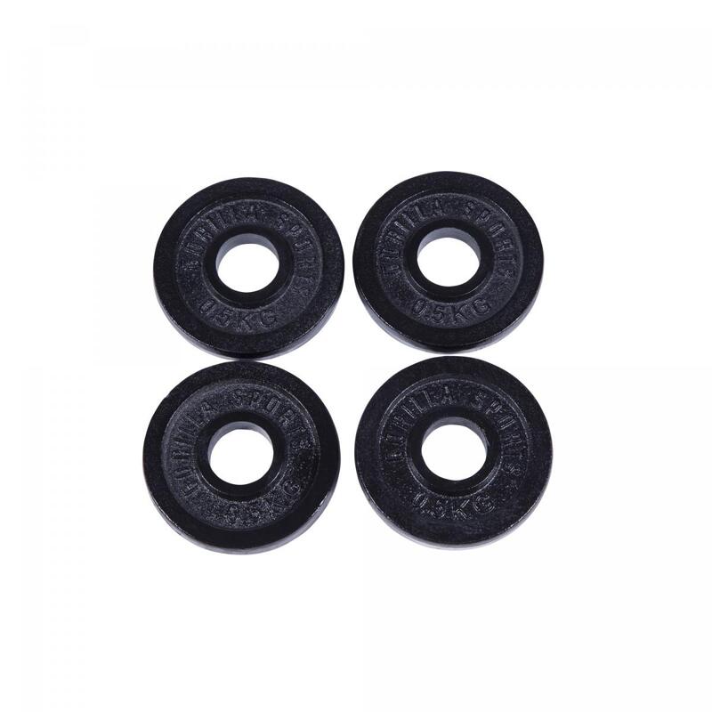 GORILLA SPORTS Hantelscheibe Guss Schwarz 1,25-30 KG