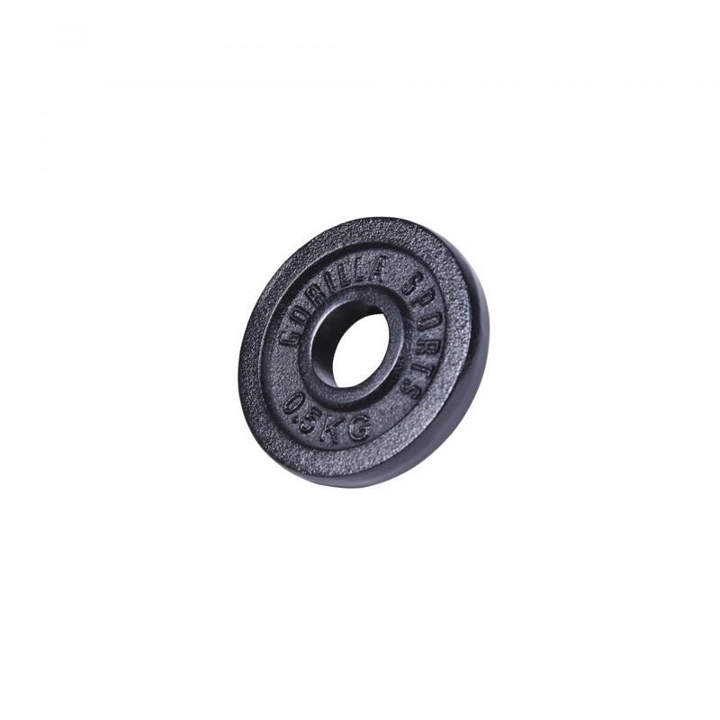 GORILLA SPORTS Hantelscheibe Guss Schwarz 1,25-30 KG