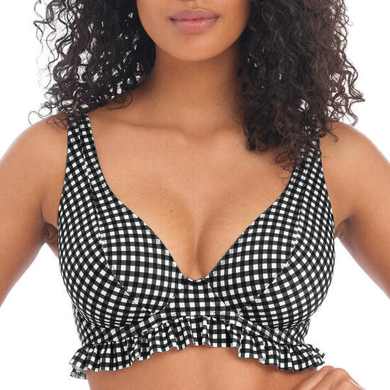 Top de bikini con estampado de cuadros Check in