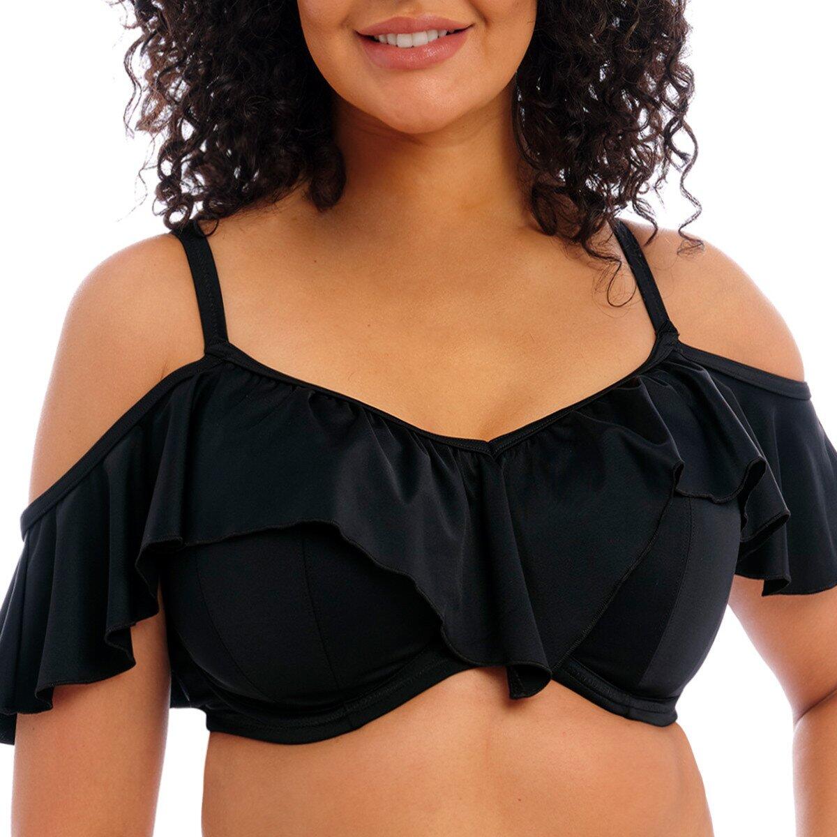 Elomi - Haut De Maillot De Bain Volanté Grande Taille Plain Sailing - Haut De Maillot De Bain - Noir - Decathlon