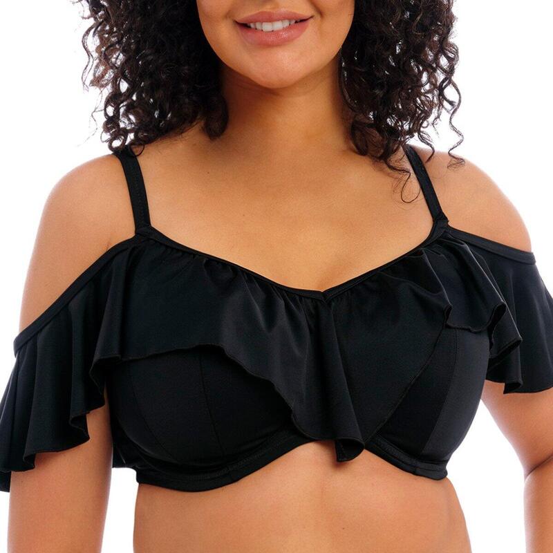 Haut de maillot de bain volanté grande taille Plain Sailing