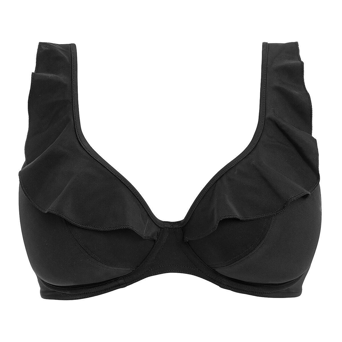 Haut de maillot uni décolleté plongeant à volant Jewel cove 5/5
