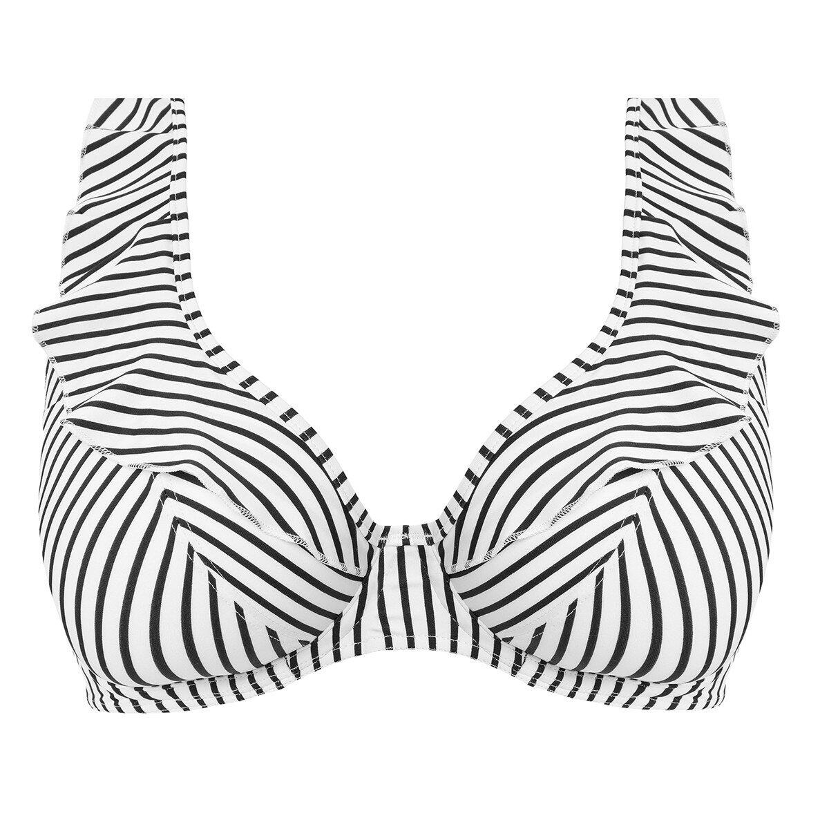 Haut de maillot rayé décolleté plongeant à volant Jewel cove 5/6