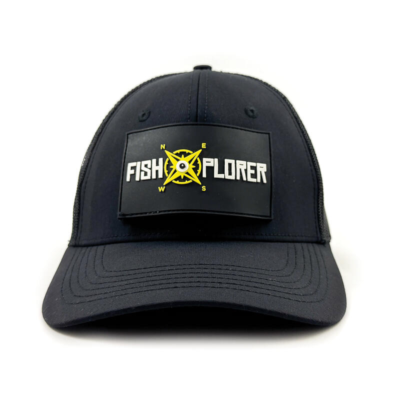 Trucker Cap WASSER- & UV RESISTENT schwarz mit 1 FishXplorer-Patch