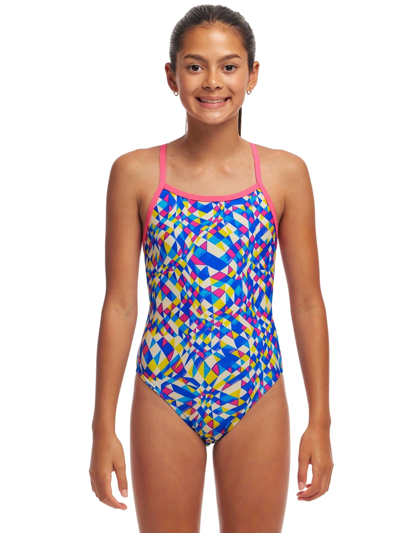 Funkita Girls Time Warp Single Strap Swimsuit - Multi 1/5