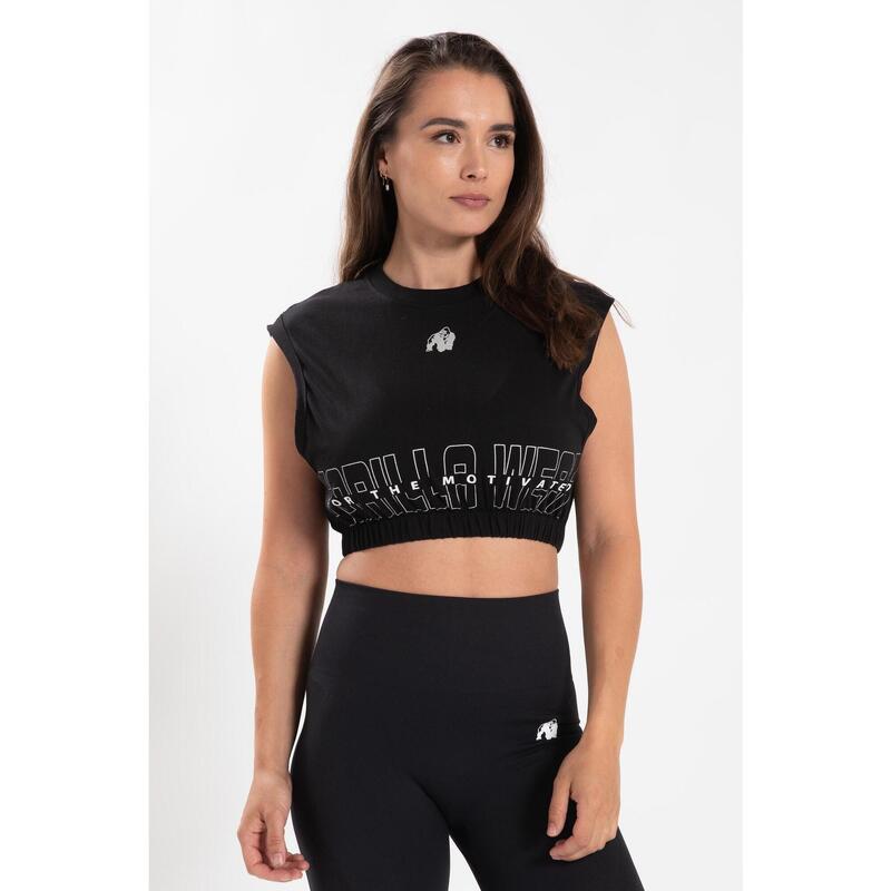 Albion Oversized Crop Top - Black