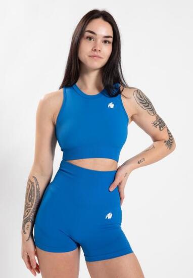 Olivia Seamless Crop Top - Blauw