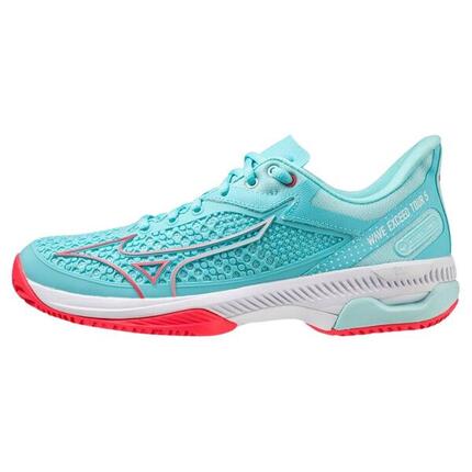 Mizuno Wave Exceed Tour Cc Wos Celeste Rojo Mujer
