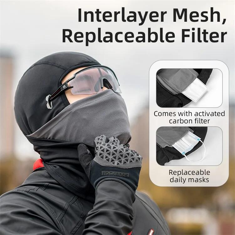 Kort, warm fleece gezichtsmasker voor motorrijden en fietsen