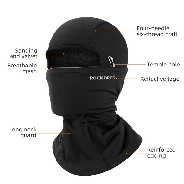 Kort, warm fleece gezichtsmasker voor motorrijden en fietsen