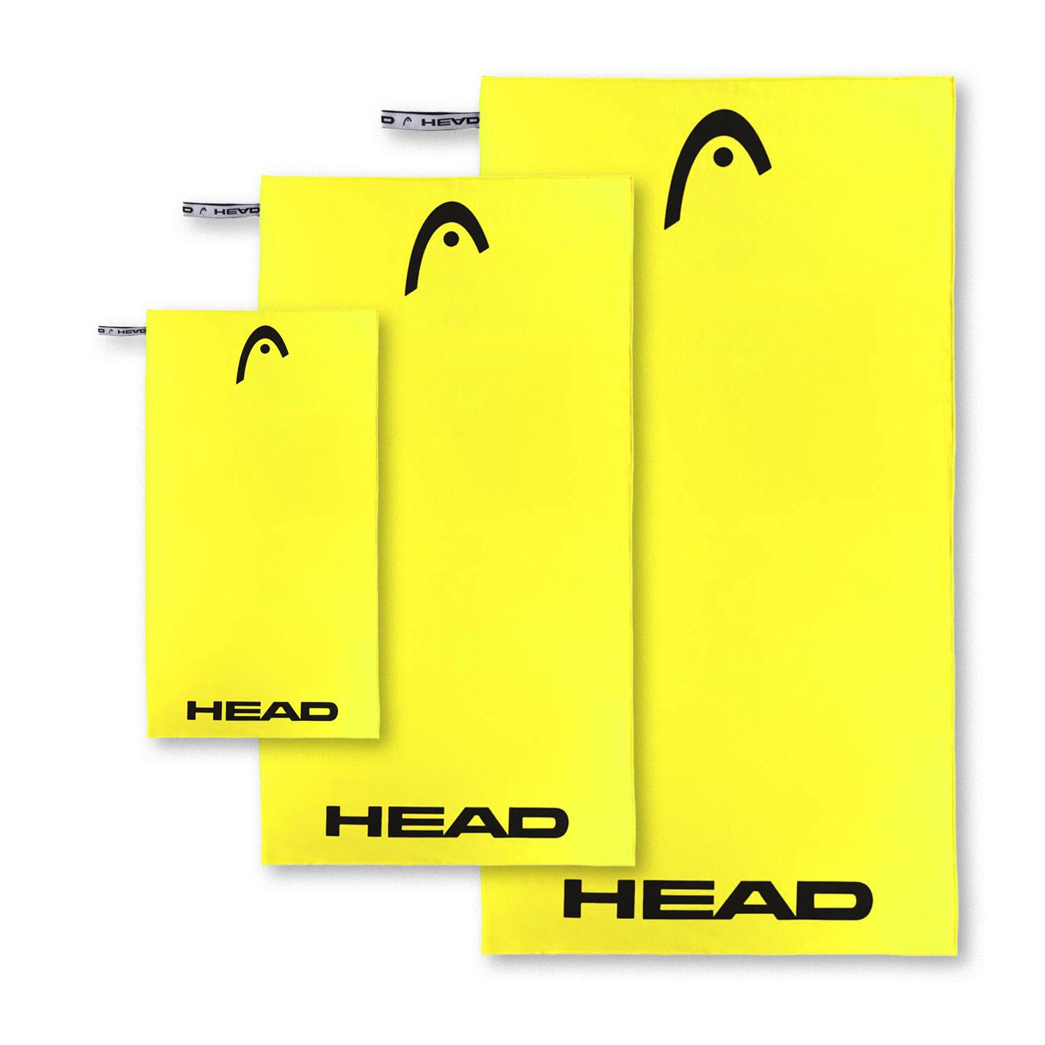 Head - Ensemble De 3 Serviettes En Microfibre, 40x60 + 60x110 + 70x140 Safety Yellow - Serviette - Jaune - No Size - Decathlon