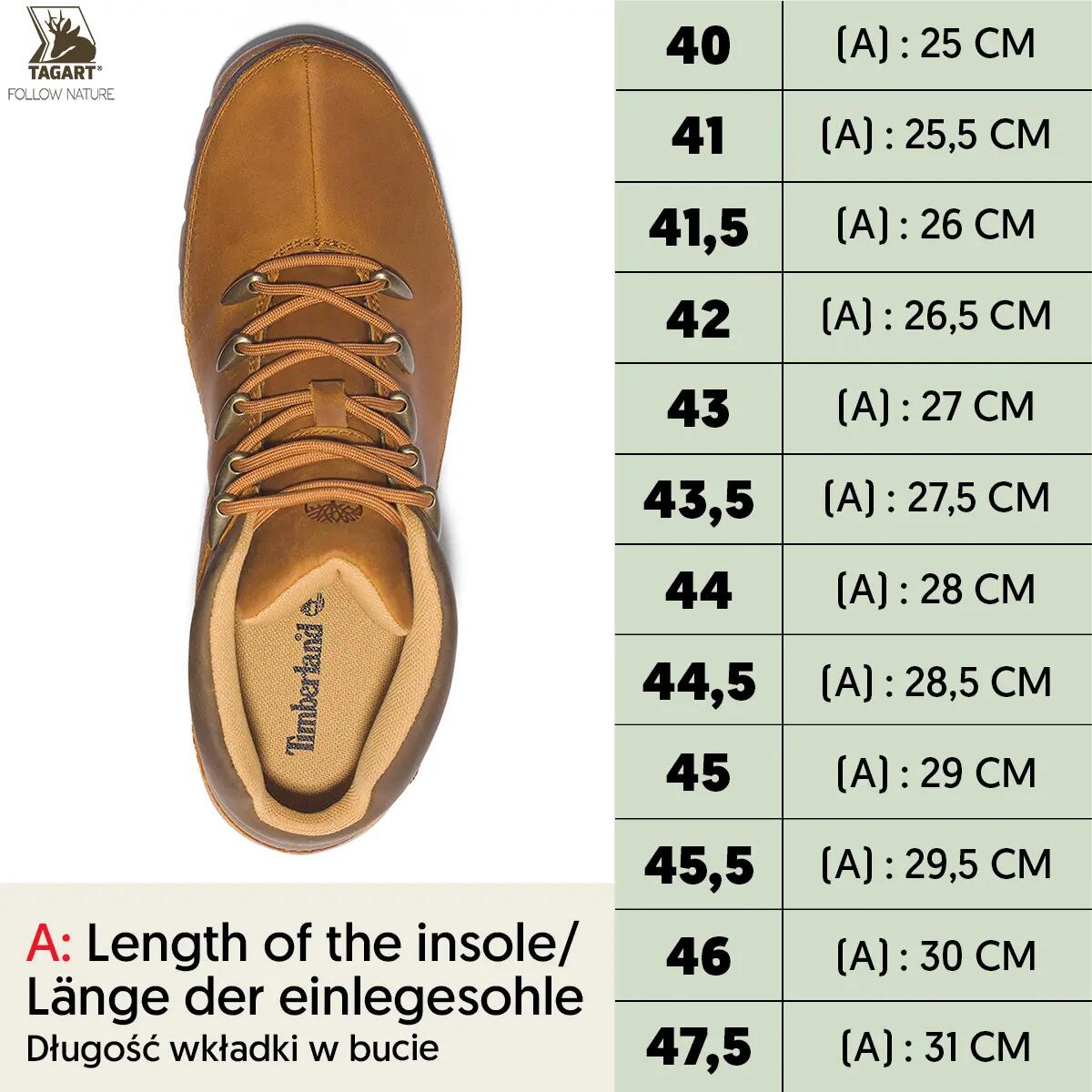 Botas senderismo hombre planas cuero Timberland Euro Sprint Mid Hiker marrón 2/5