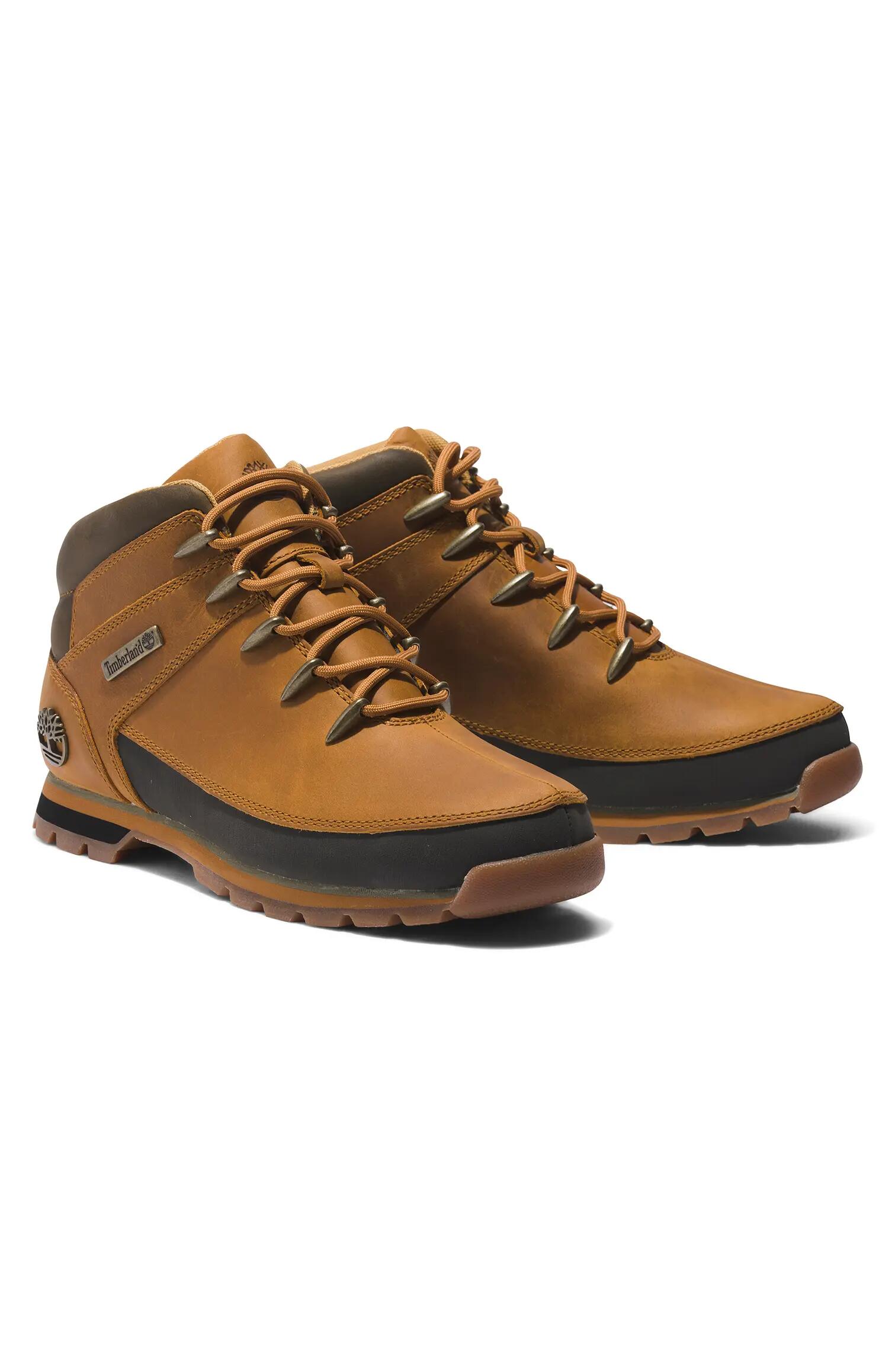Botas senderismo hombre planas cuero Timberland Euro Sprint Mid Hiker marrón 4/5