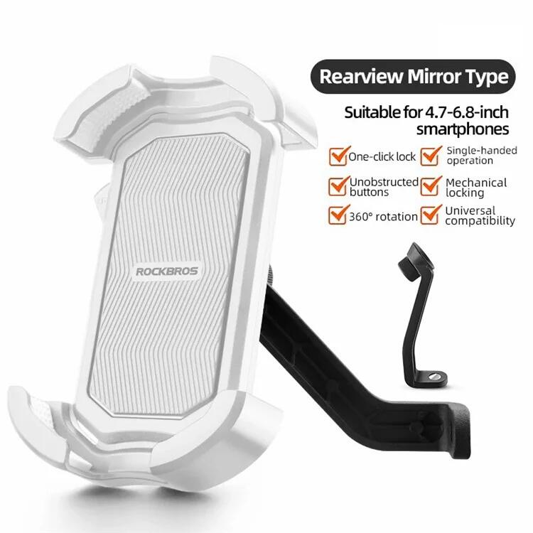 Support de téléphone portable pour vélo et moto, antichoc - Rétroviseur
