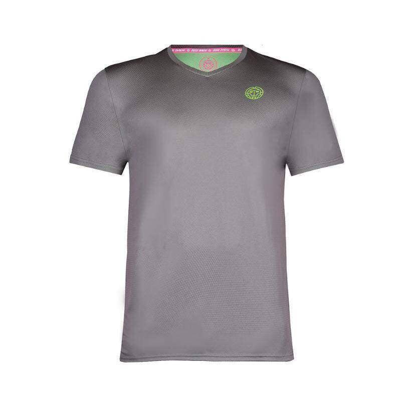 Evin Tech Round Neck Tee - grey/neon green 3/6