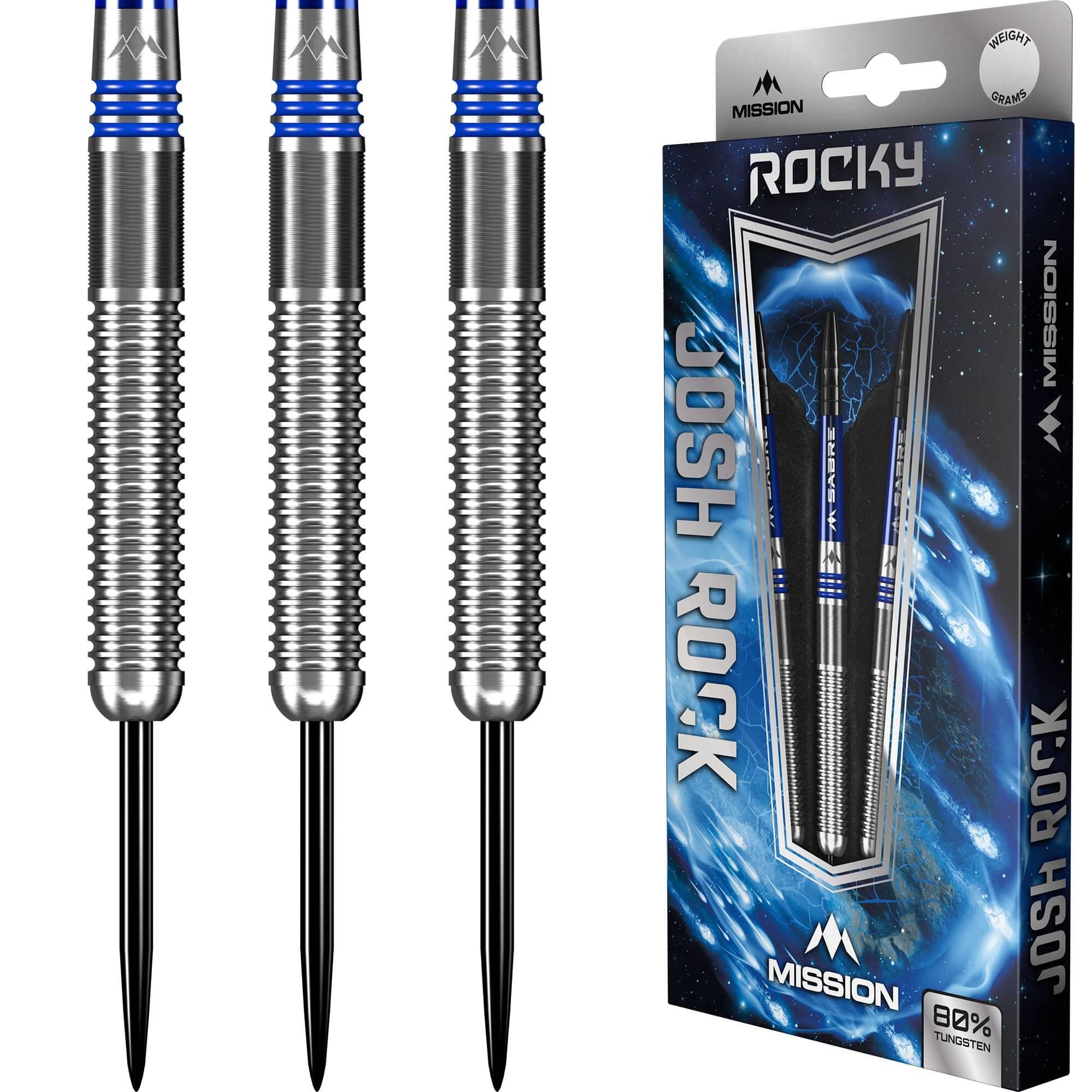 Mission Josh Rock Darts - Steel Tip - 80% - Rocky - Silver & Blue 5/5