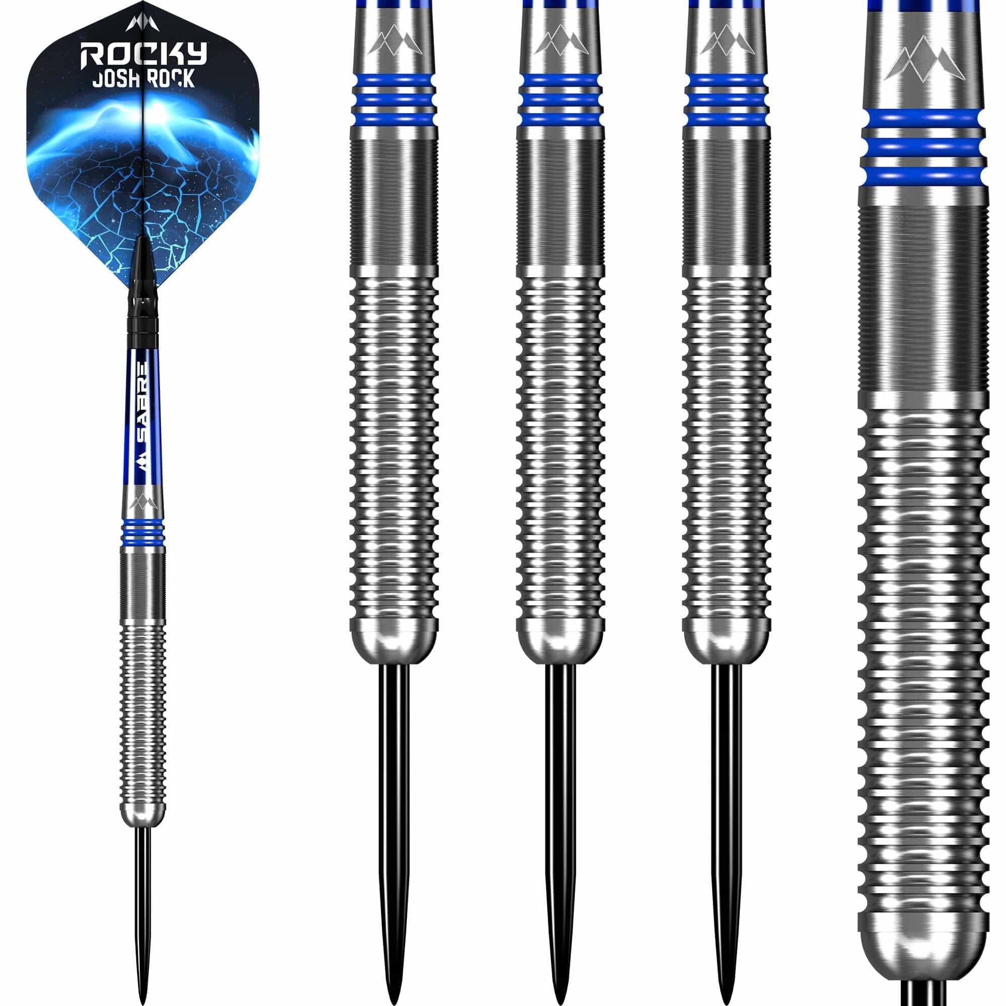 Mission Josh Rock Darts - Steel Tip - 80% - Rocky - Silver & Blue 4/5