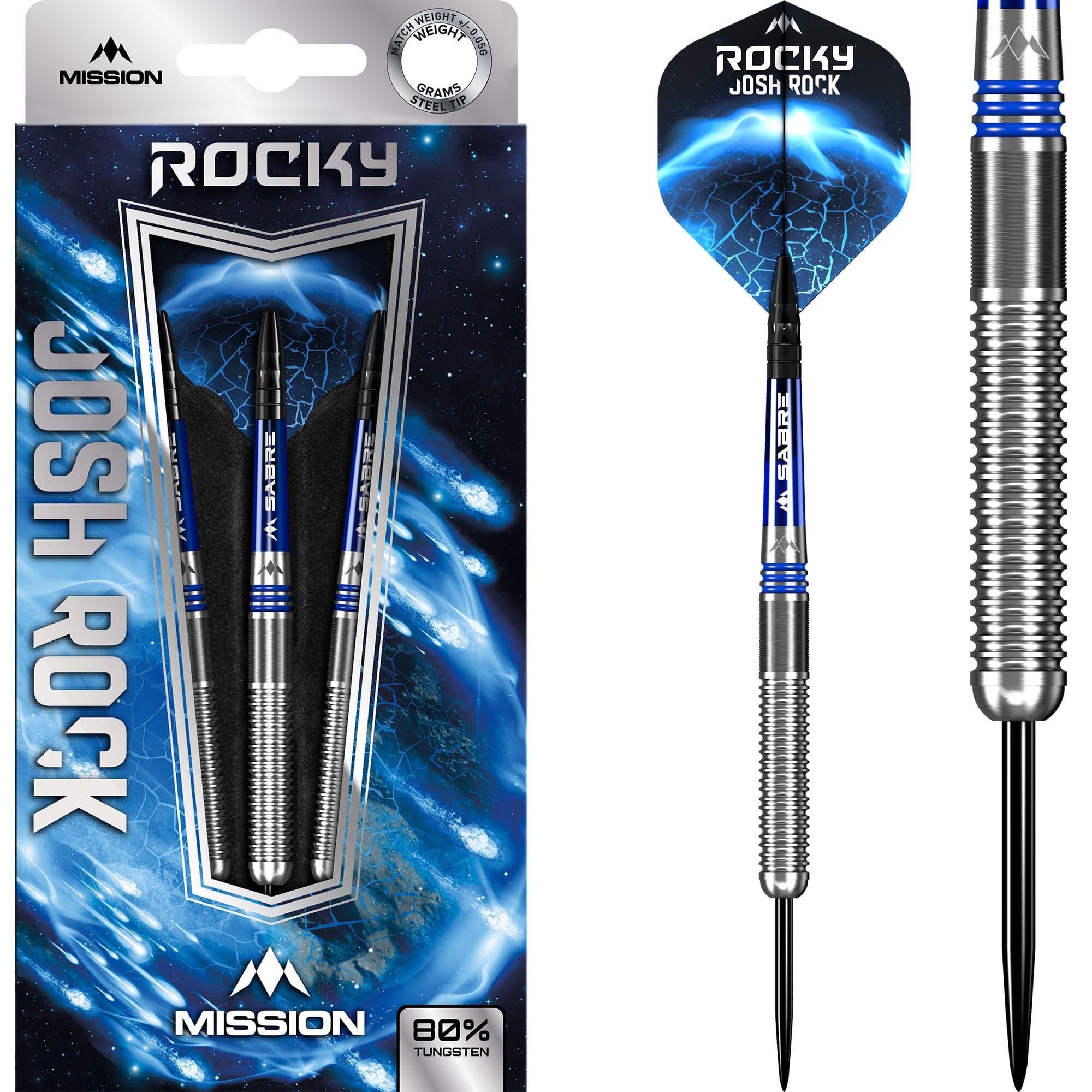 MISSION Mission Josh Rock Darts - Steel Tip - 80% - Rocky - Silver & Blue