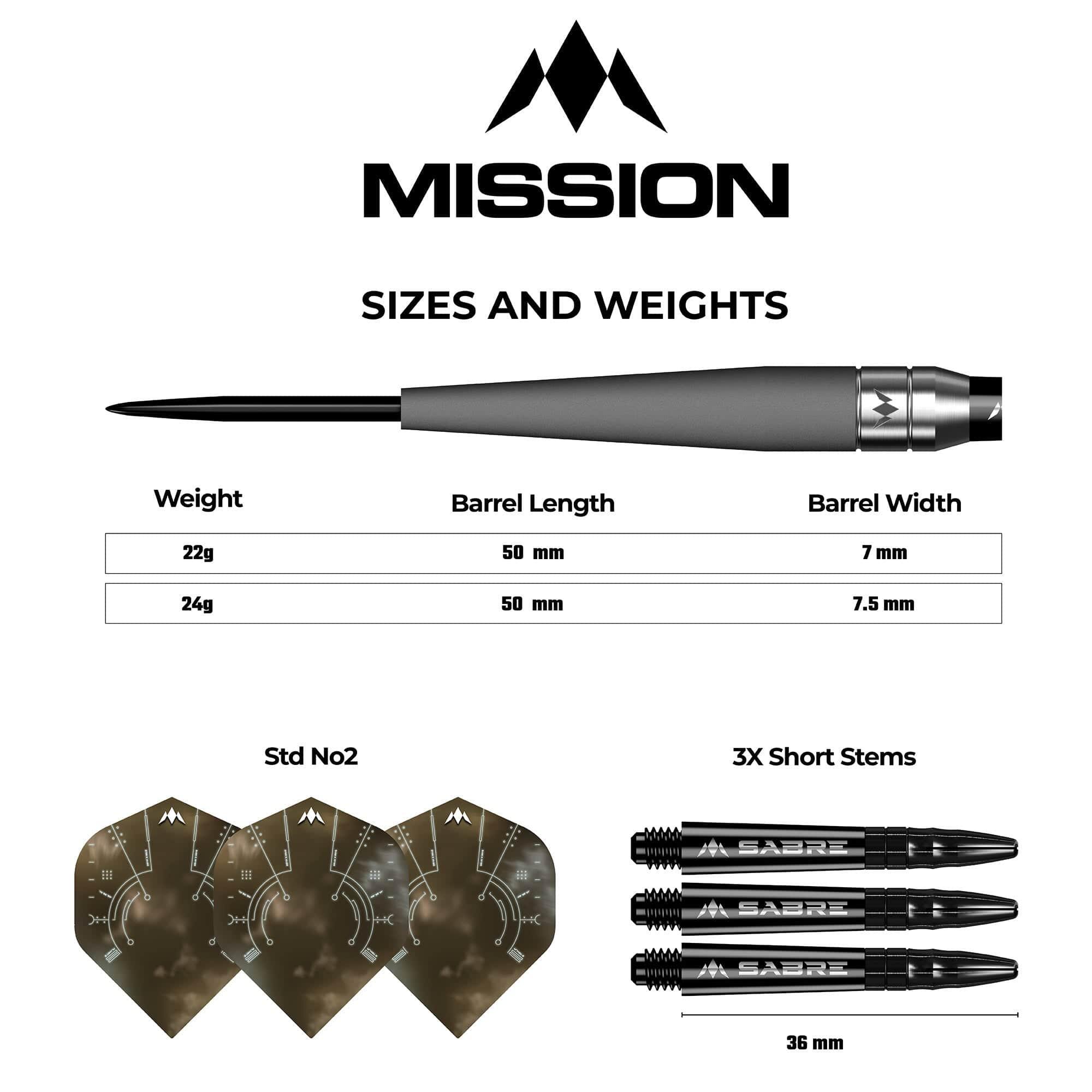 Mission Saturn Darts - Steel Tip - 90% Tungsten - Titan 5/5