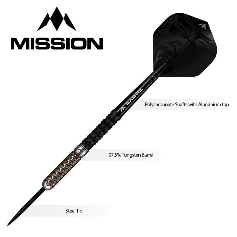 Mission Archon Darts 22g Steeldarts 97,5% Tungsten - Schwarz & Bronze 2/7