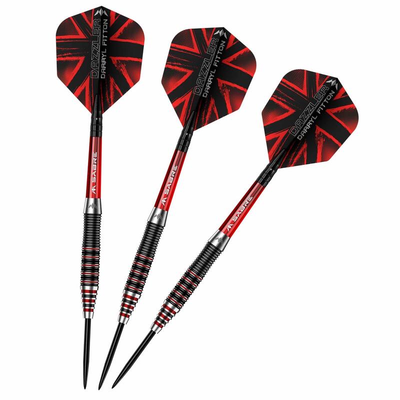 Set sageti darts Mission steel Darryl Fitton Black-Red Electro