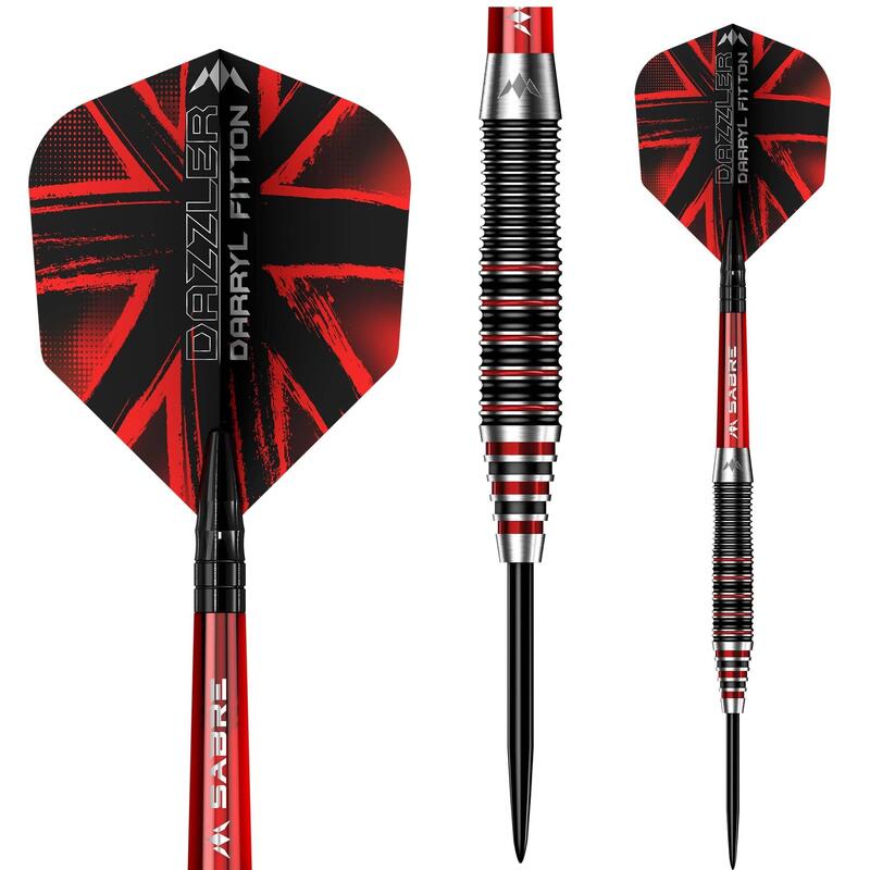 Set sageti darts Mission steel Darryl Fitton Black-Red Electro