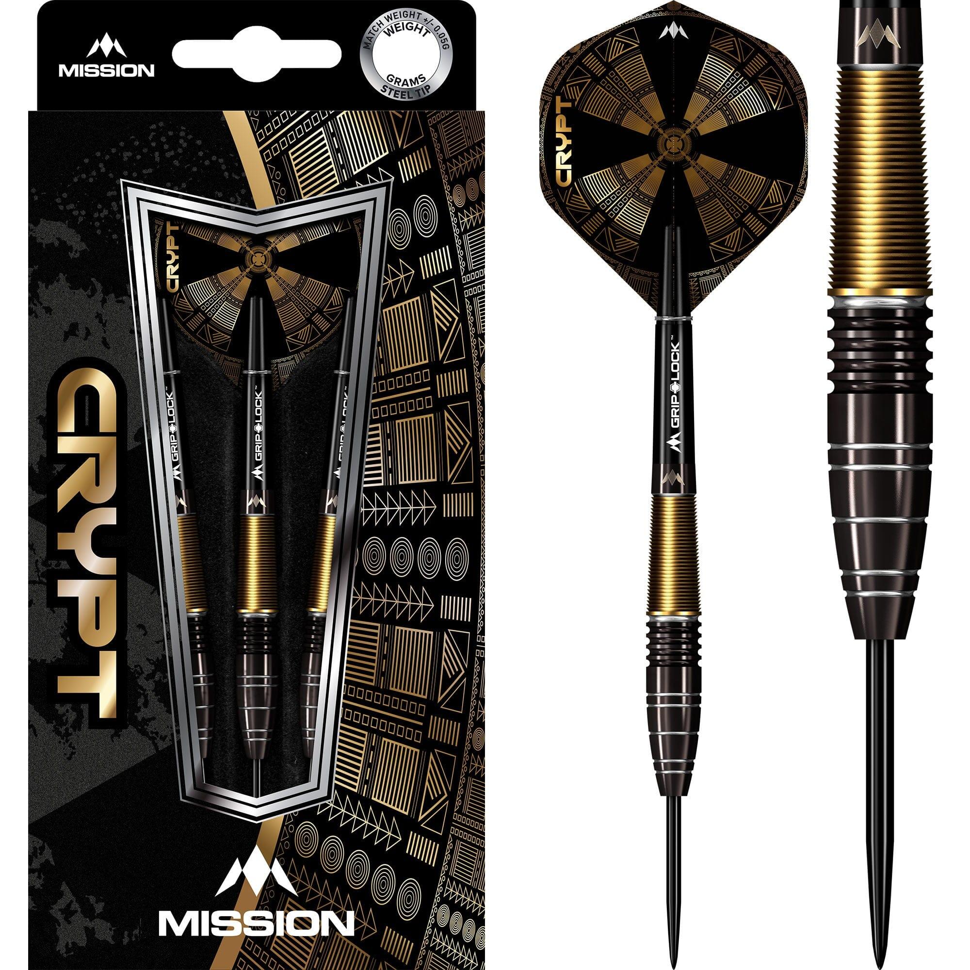 MISSION Mission Crypt Darts - Steel Tip - M1 - Black & Gold