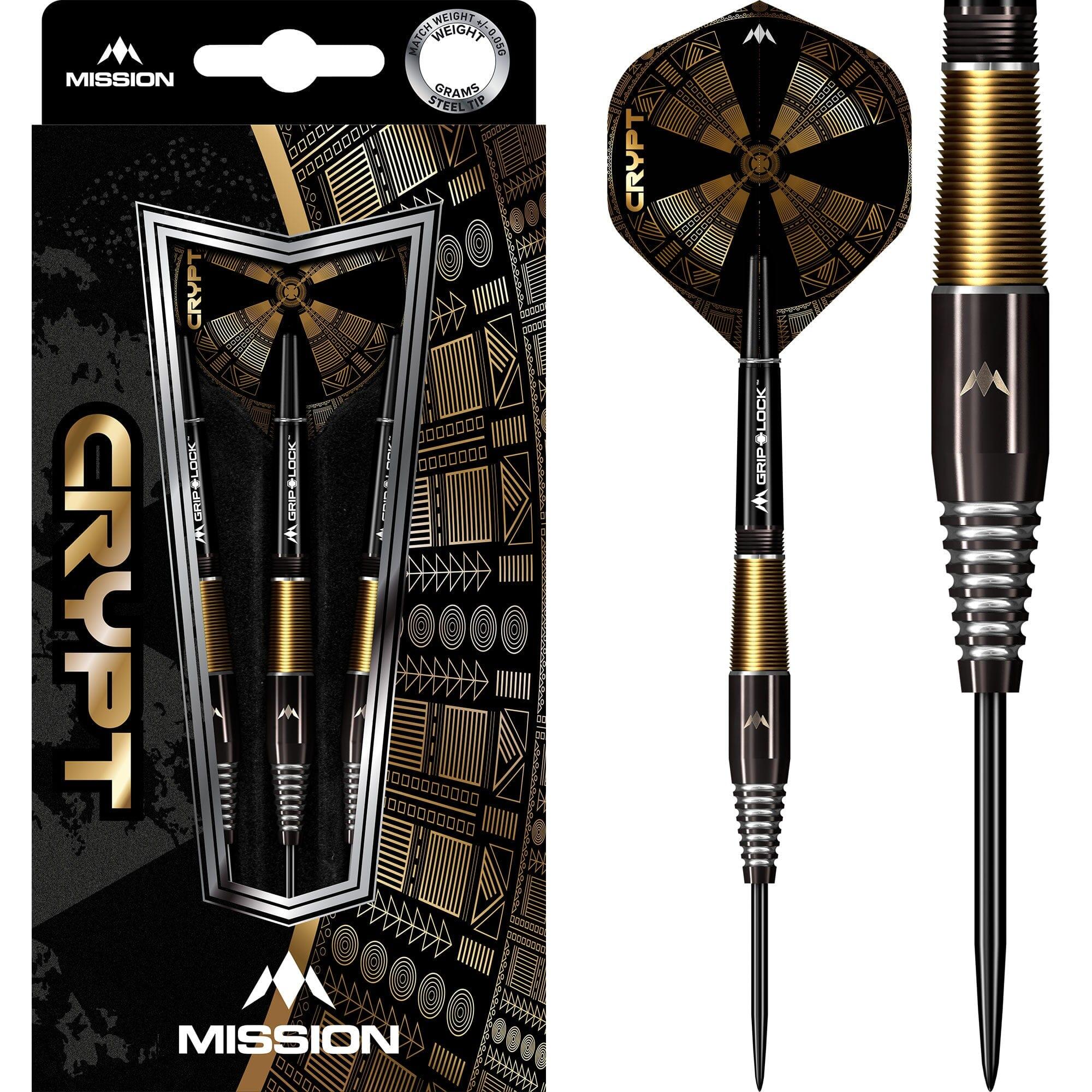 MISSION Mission Crypt Darts - Steel Tip - M2 - Black & Gold