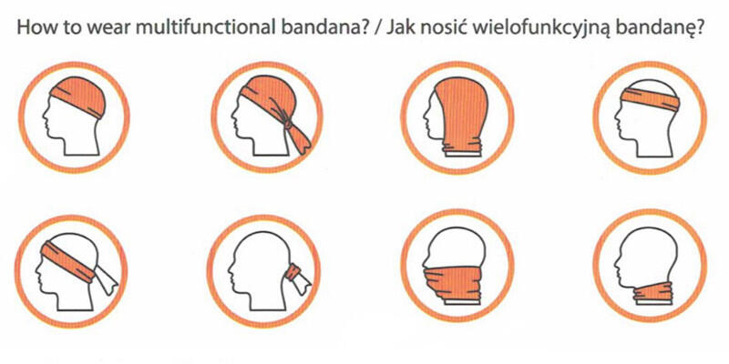 Komin na szyję  wielofunkcyjny sportowy dla dorosłych 2/2