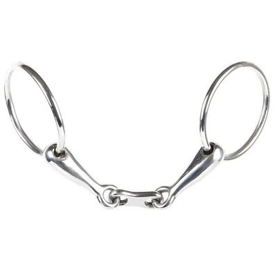 2-rings bit voor paarden met dubbele pauze harry's horse flat link 16 mm