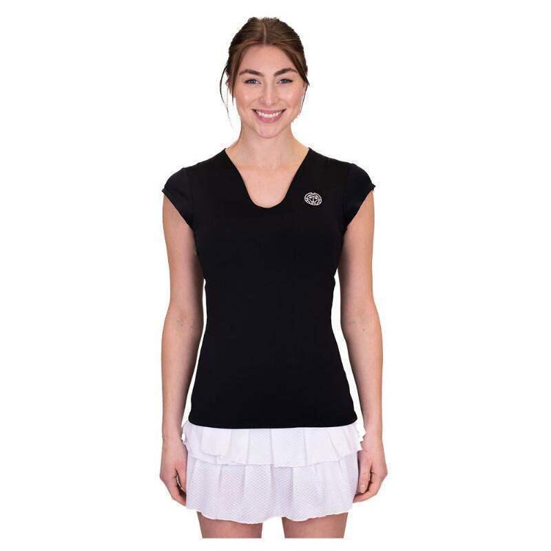 Bidi Badu Crew V-Neck T-Shirt Mulheres Negras 4/5