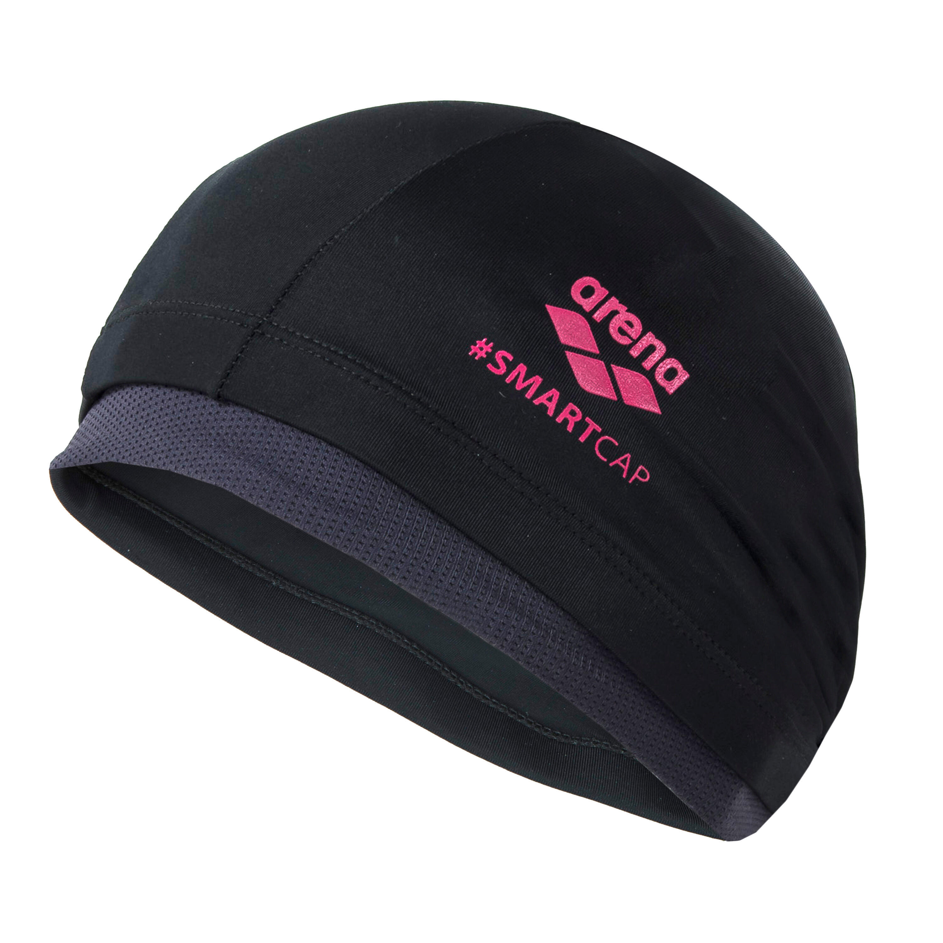 ARENA Tweedehands - Badmuts voor lang haar SMARTCAP textiel zwart roze - UITSTEKEND