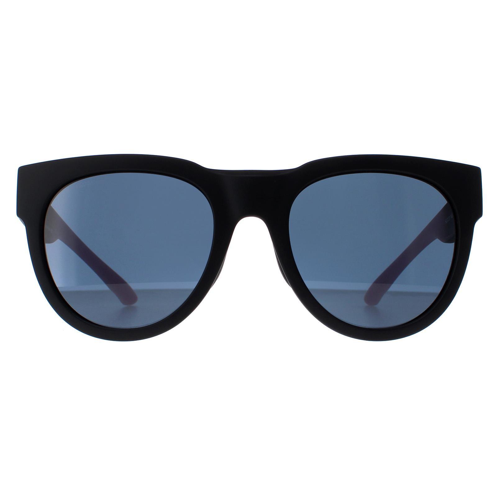 Smith Round Unisex Matte Black Dark Grey Sunglasses