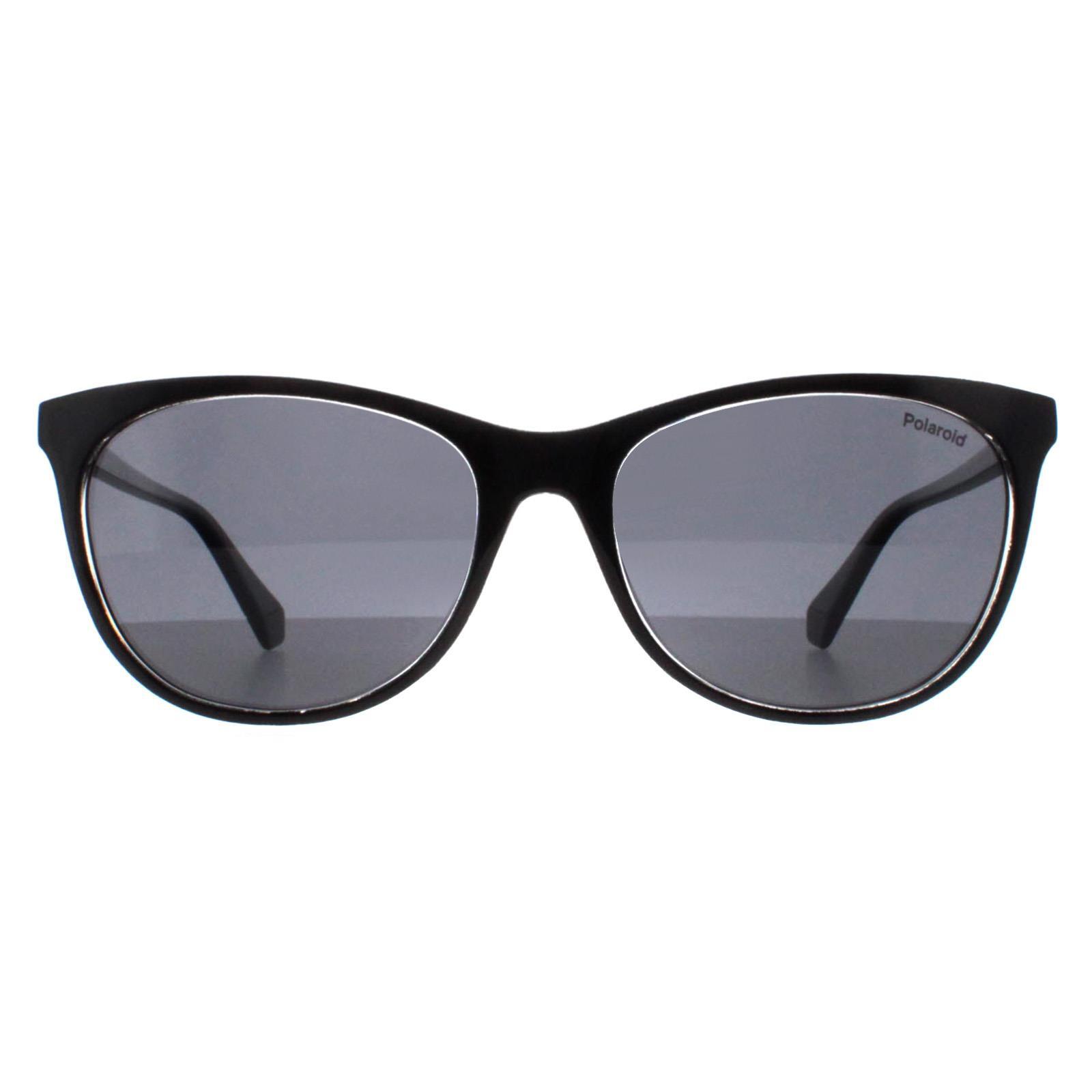 Polaroid Cat Eye Womens Black Crystal Grey Polarized PLD 4161/S