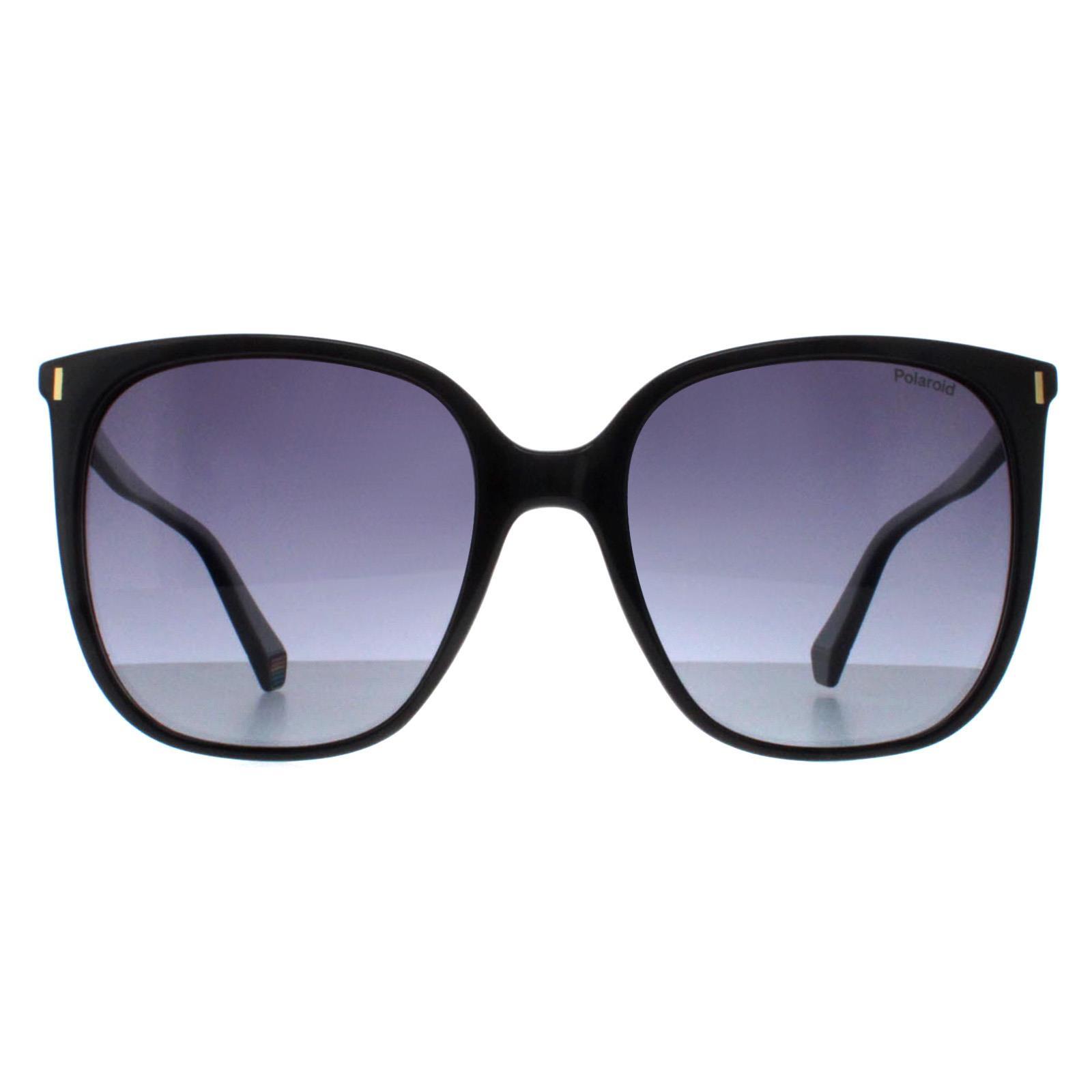 Polaroid Square Womens Black Grey Gradient Polarized PLD 6218/S