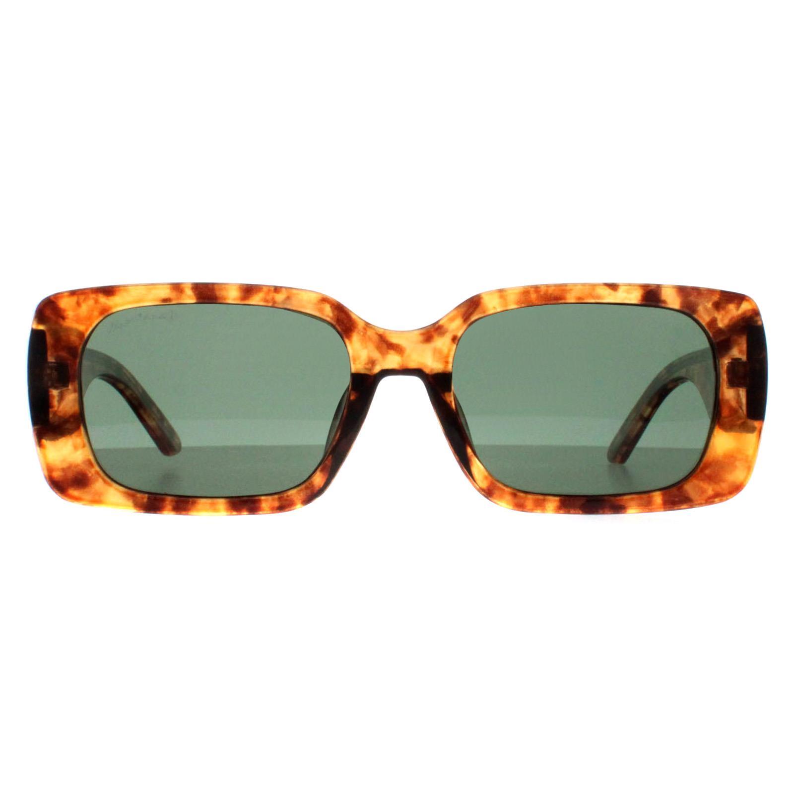 Montana Rectangle Womens Shiny Havana Soft Demi G15 Green Polarized MP76