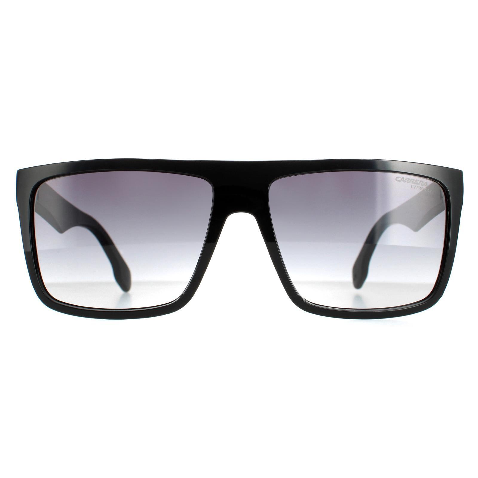 Carrera Rectangle Mens Black Dark Grey Gradient Sunglasses