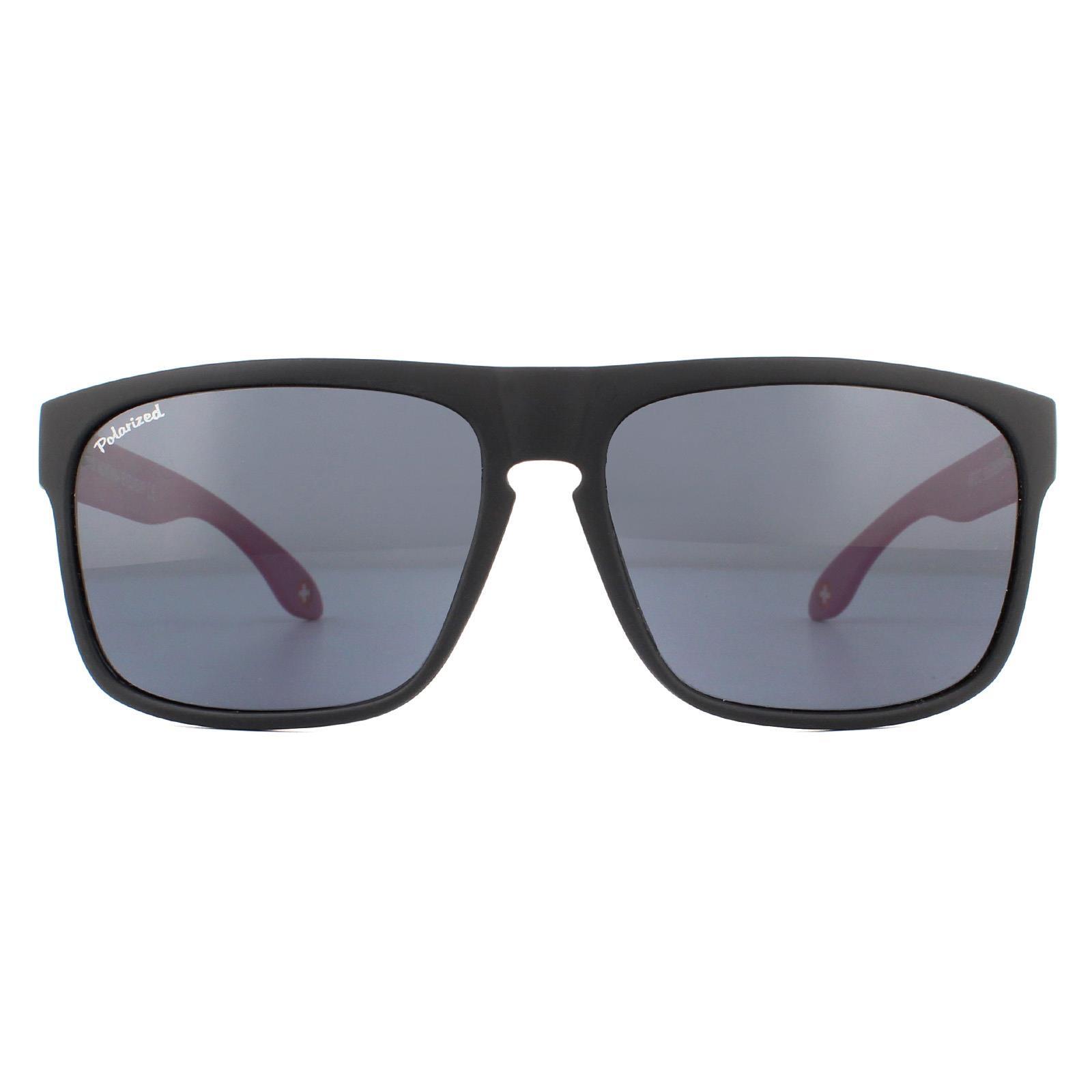 Montana Rectangle Unisex Black with Pink Rubbertouch Black Polarized Sunglasses