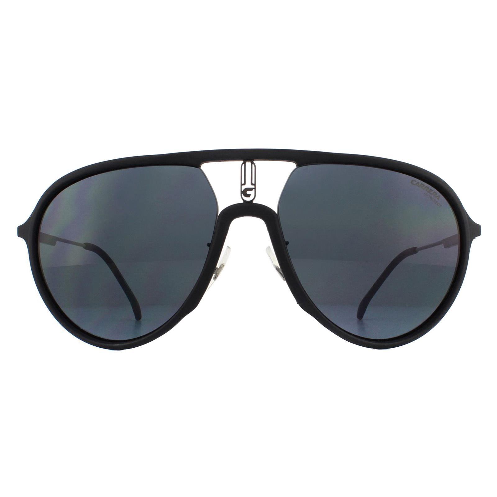 Carrera Aviator Mens Matte Black Grey Sunglasses
